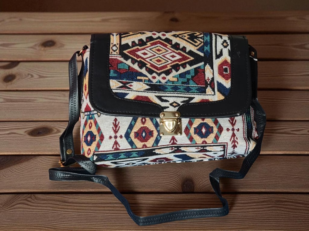 Ethnic Woven Design Sling Bag for Women | Stylish Boho Crossbody Bag | Trending Tribal Pattern Shoulder Bag | Casual Daily Use Messenger Bag