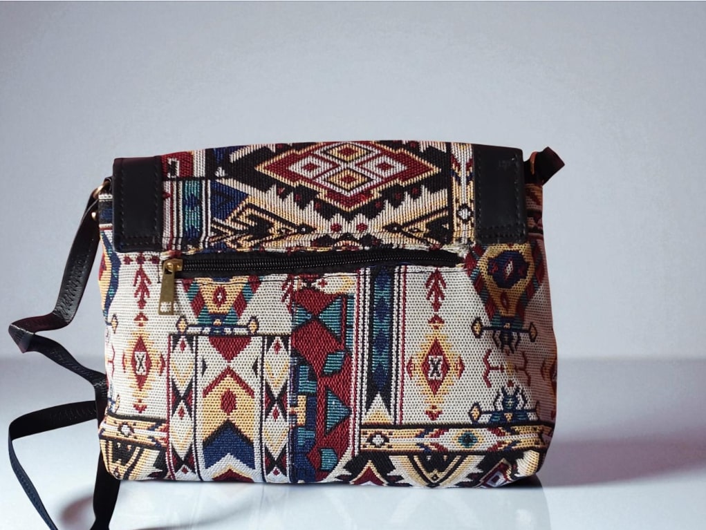 Ethnic Woven Design Sling Bag for Women | Stylish Boho Crossbody Bag | Trending Tribal Pattern Shoulder Bag | Casual Daily Use Messenger Bag