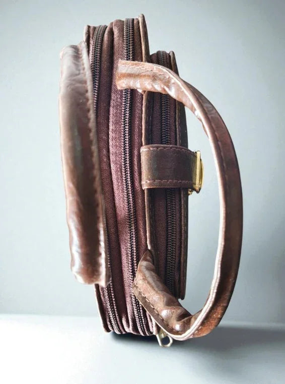 Stylish Brown PU Leather Handbag for Women – Mini Top Handle Office & Casual Bag-Ledies hand bags-NONO & LULI-NONO & LULI