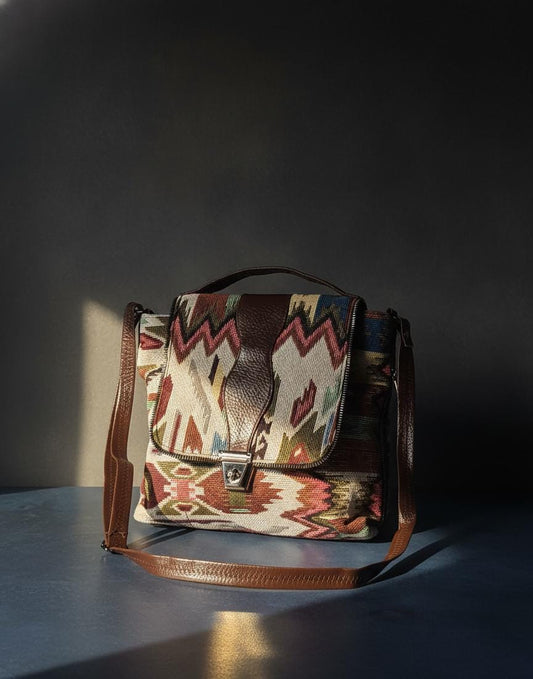 Trendy Ethnic Print Sling Bag for Women | Stylish Boho Crossbody Shoulder Bag | Premium Handmade Canvas Bag for Daily & Travel Use-Sling Bag-NONO & LULI-NONO & LULI