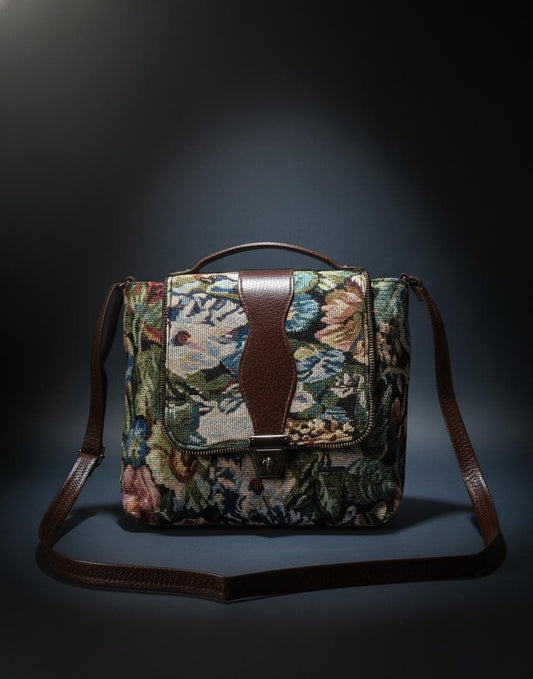 Elegant Floral Tapestry Sling Bag for Women | Premium Vintage Crossbody Shoulder Bag | Trendy Handmade Fabric Bag for Daily Use-Sling Bag-NONO & LULI-NONO & LULI