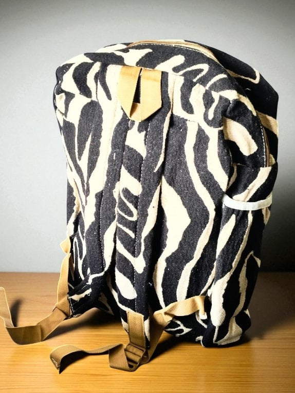 Zebra Print Hemp Backpack for Men & Women | Trendy Eco-Friendly College, Office Bag & Laptop Bag