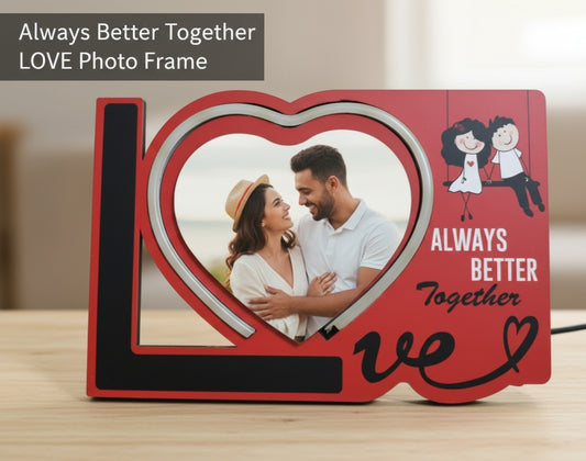 Customized LED Photo Frame | Heart-Shaped "Love" Lamp for Couples