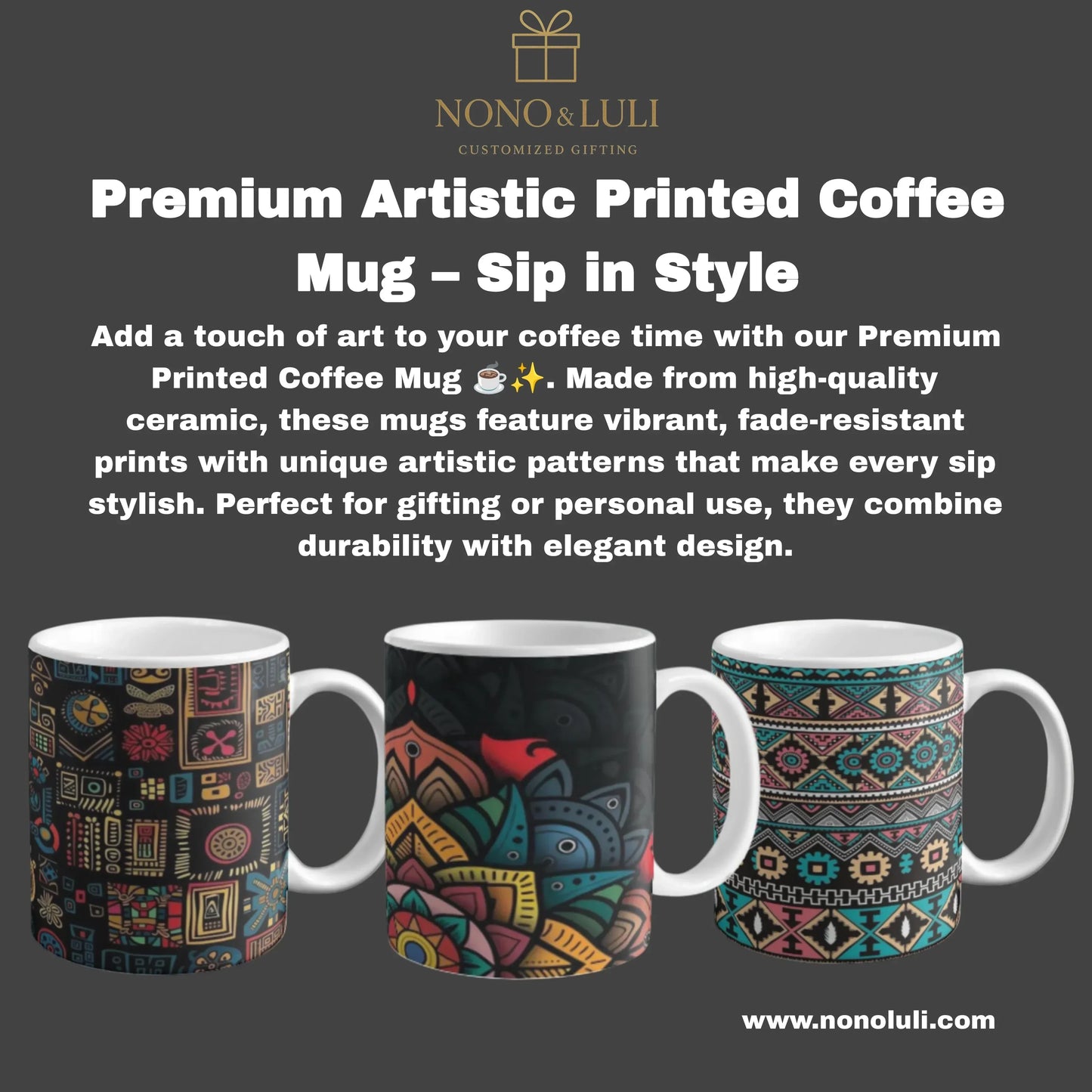 Premium Mandala Print Ceramic Coffee Mug-Coffee Mug-NONO & LULI-NONO & LULI