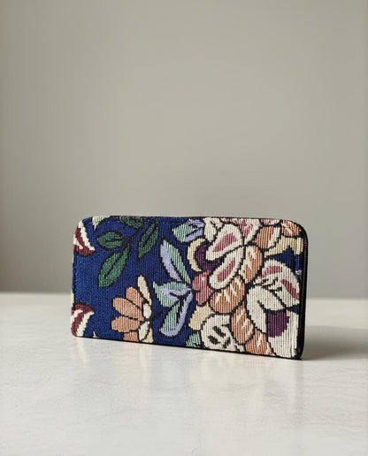 Elegant Floral Tapestry Shoulder Bag & Wallet Combo for Women | Vintage Style Woven Sling Bag Purse Set (Pack of 2)