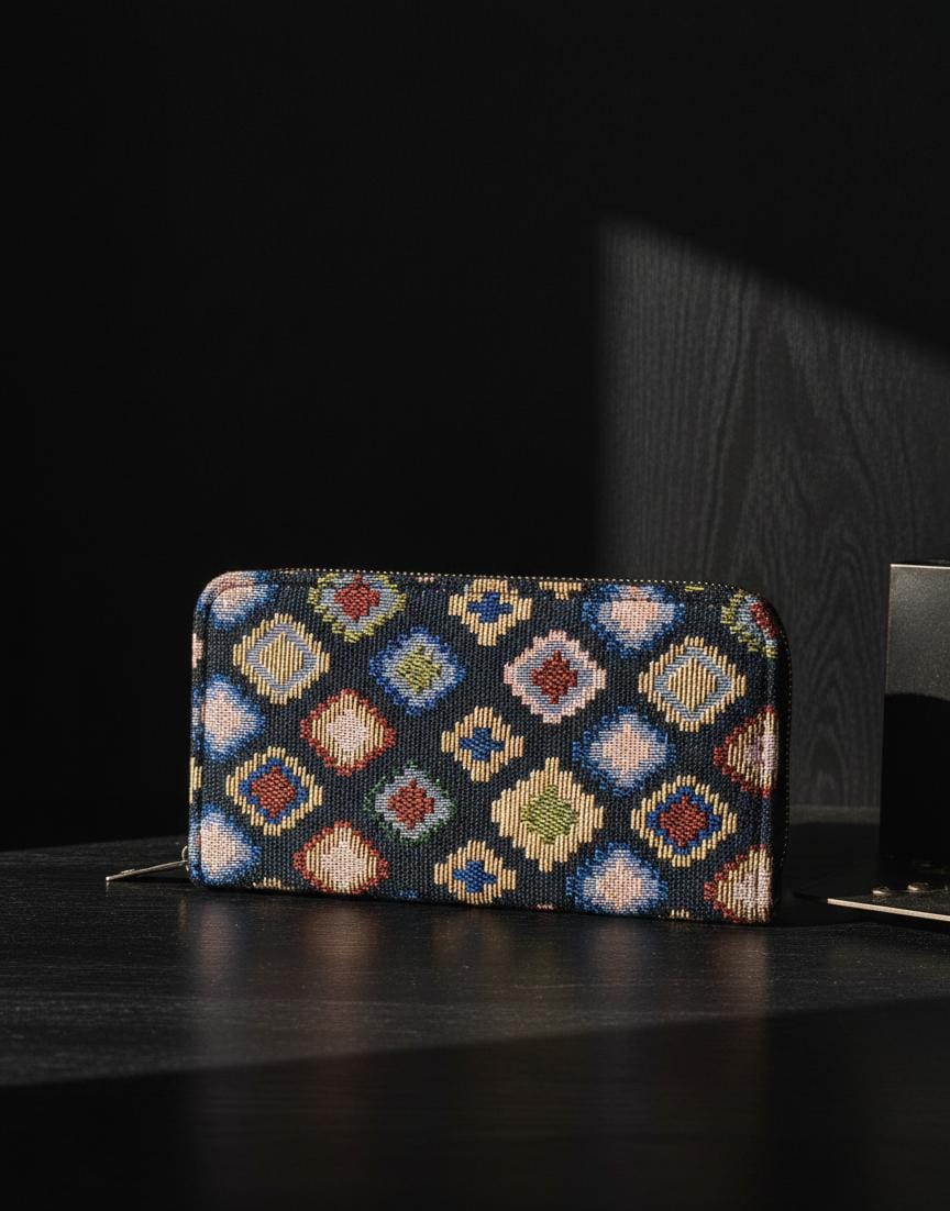 Trendy Black & White Logo Style Shoulder Bag with Geometric Clutch Combo | Designer Look Canvas Sling Bag Set (Pack of 2)