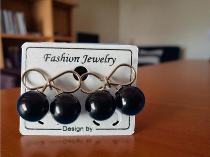 Stylish Bow Design Black Pearl Drop Earrings | Fashion Jewelry for Women & Girls  Description