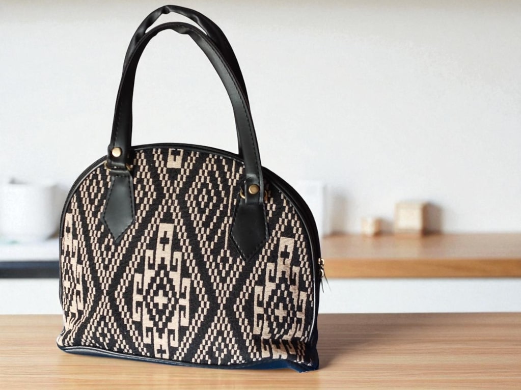 Ethnic Printed Handbag for Women | Designer Ladies Purse with Spacious Zip Pocket