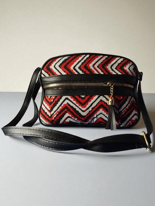 Stylish Red Ikkat Sling Bags for Women – Trendy & Spacious