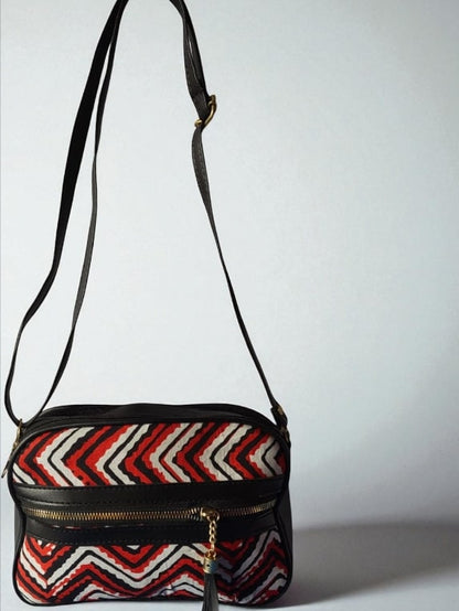 Stylish Red Ikkat Sling Bags for Women – Trendy & Spacious