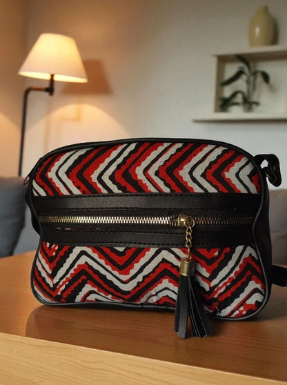 Stylish Red Ikkat Sling Bags for Women – Trendy & Spacious