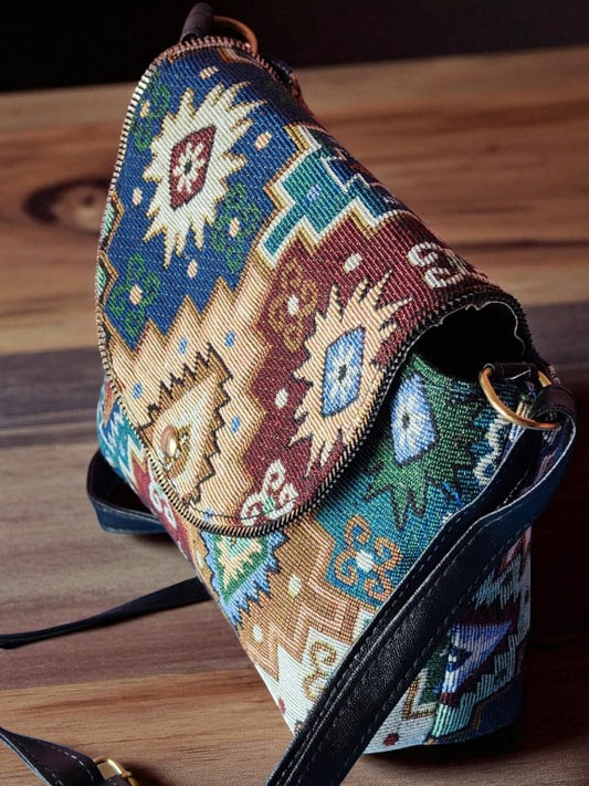 Vibrant Tapestry Sling Bag for Women | Ethnic Boho Crossbody Purse