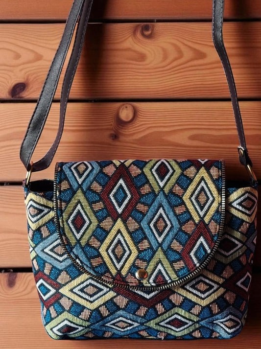 Vibrant Tapestry Sling Bag for Women | Stylish Boho Crossbody Purse