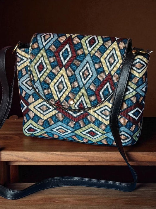 Vibrant Tapestry Sling Bag for Women | Stylish Boho Crossbody Purse