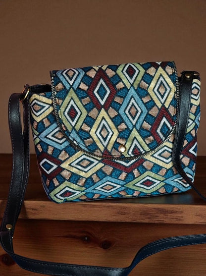 Vibrant Tapestry Sling Bag for Women | Stylish Boho Crossbody Purse