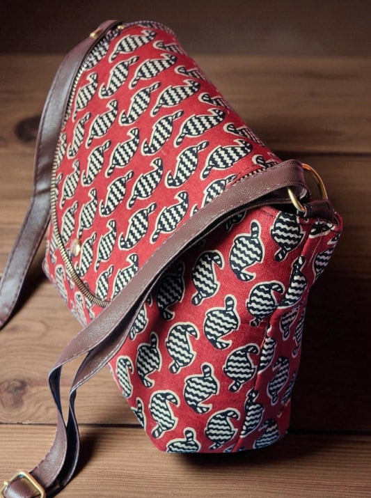 Stylish Maroon Ethnic Print Sling Bag | Women's Designer Crossbody Purse