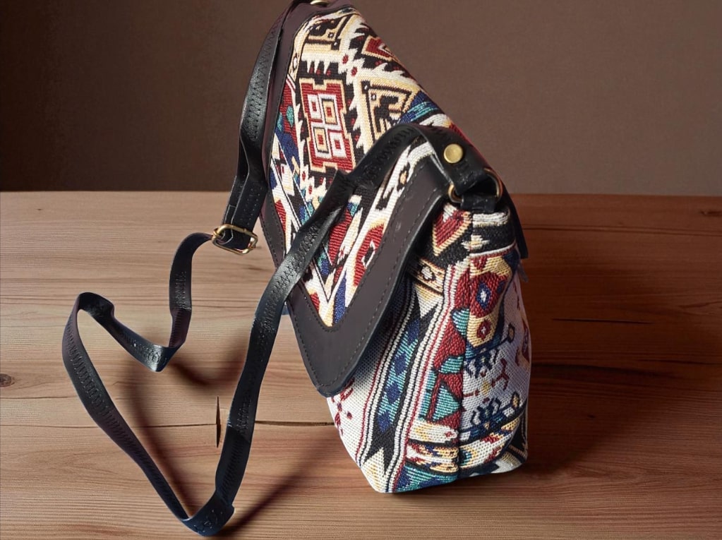 Ethnic Woven Design Sling Bag for Women | Stylish Boho Crossbody Bag | Trending Tribal Pattern Shoulder Bag | Casual Daily Use Messenger Bag
