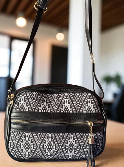 Stylish Black Jacquard Printed Sling Bags for Women – Trendy & Spacious