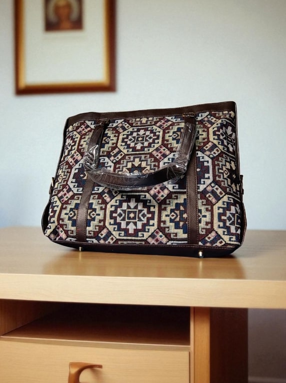 Premium Jacquard Tote Bag for Women | Spacious Handbag with Trendy Ethnic & Geometric Design | Stylish Office, College & Travel Bag