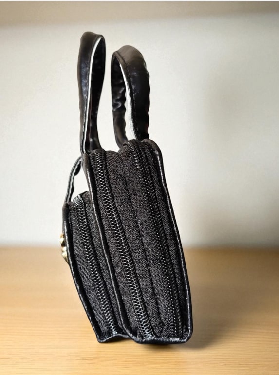 Stylish Black PU Leather Handbag for Women – Mini Top Handle Office & Casual Bag