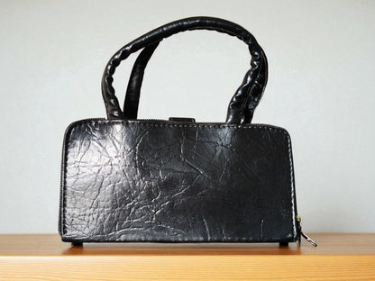 Stylish Black PU Leather Handbag for Women – Mini Top Handle Office & Casual Bag