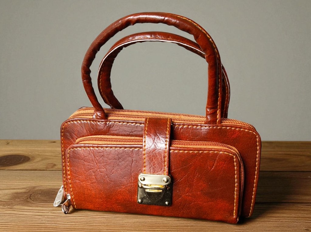 Stylish Tan PU Leather Handbag for Women – Mini Top Handle Office & Casual Bag