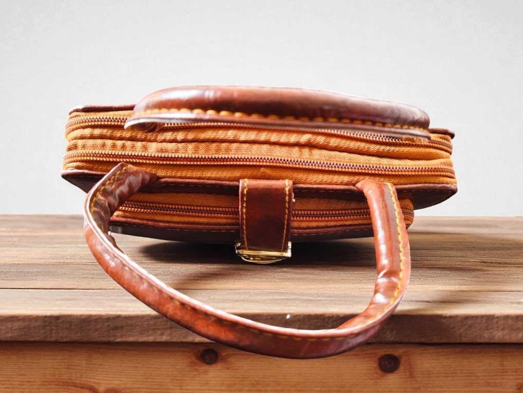 Stylish Tan PU Leather Handbag for Women – Mini Top Handle Office & Casual Bag