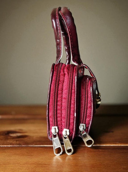 Stylish Maroon PU Leather Handbag for Women – Mini Top Handle Office & Casual Bag
