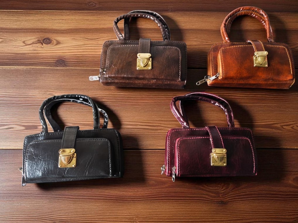 Stylish Maroon PU Leather Handbag for Women – Mini Top Handle Office & Casual Bag