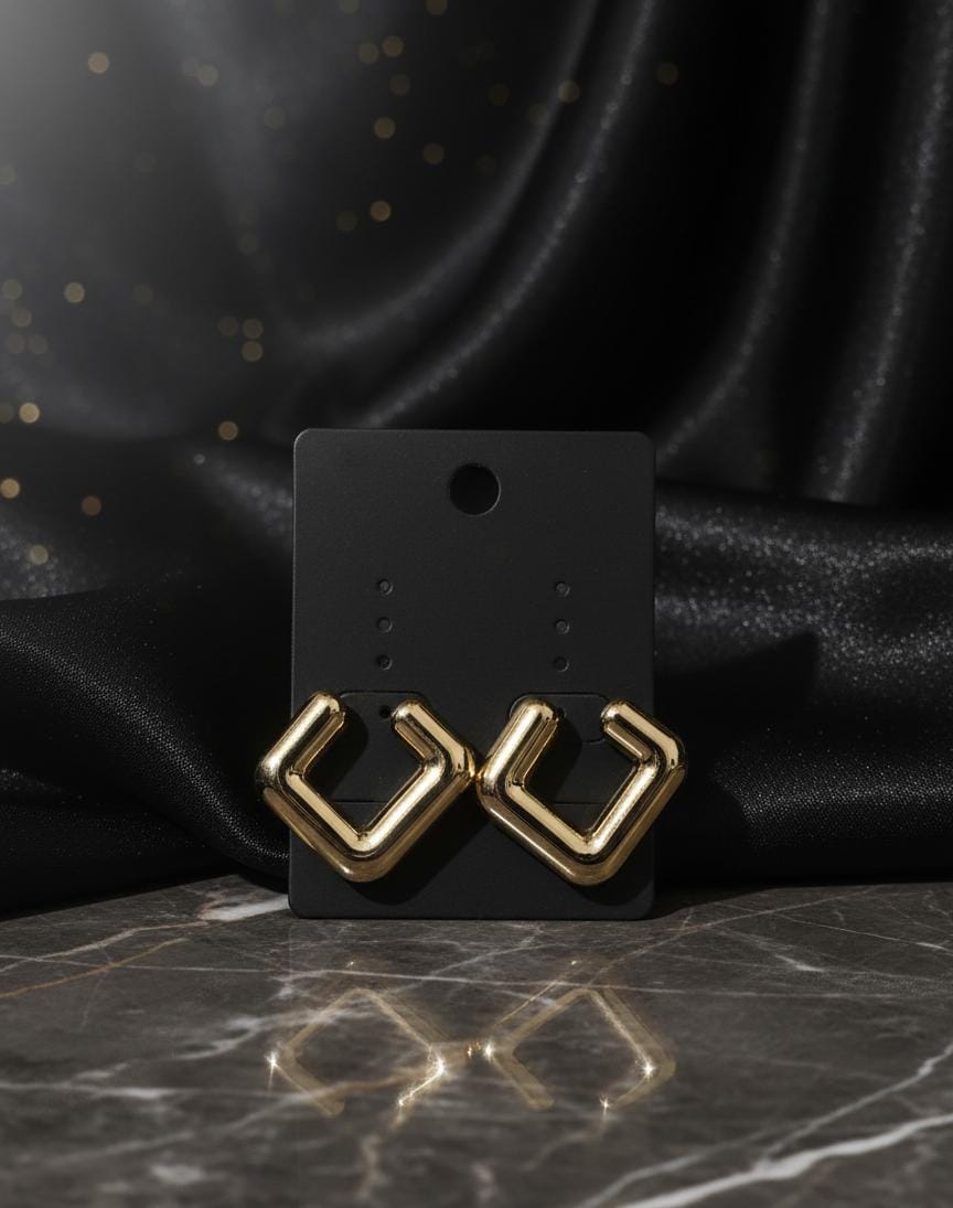 Bold Square Gold Hoop Earrings | Modern Geometric Chunky Statement Hoops-Jewellery-NONO & LULI-NONO & LULI