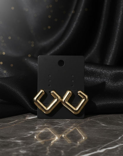 Bold Square Gold Hoop Earrings | Modern Geometric Chunky Statement Hoops-Jewellery-NONO & LULI-NONO & LULI