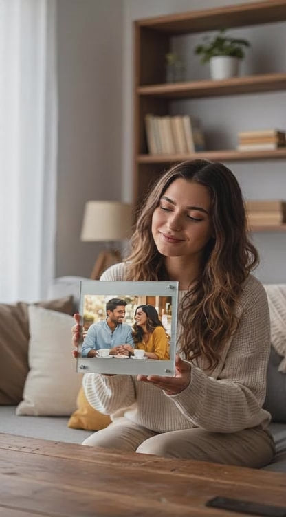 Customized Photo Frame | Personalized Photo Frame with Your Family Picture | Glass Photo Frame for Home Decor & Gifting | Photo Frame for Living Room & Bedroom