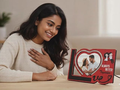 Customized LED Photo Frame | Heart-Shaped "Love" Lamp for Couples