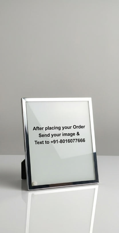Personalized Photo Frame | Customized Photo Frame with Your Picture | Silver Finish Photo Frame for Couple | Photo Frame for Gifting & Home Decor