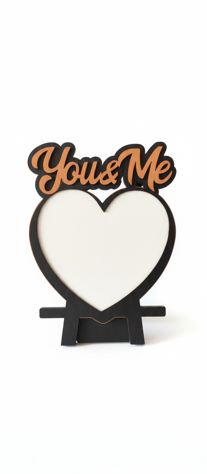 Custom Wooden "You & Me" Picture Frame - Romantic Gift for Two