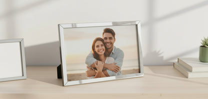 Personalized Photo Frame | Customized Photo Frame with Your Picture | Silver Finish Photo Frame for Couple | Photo Frame for Gifting & Home Decor