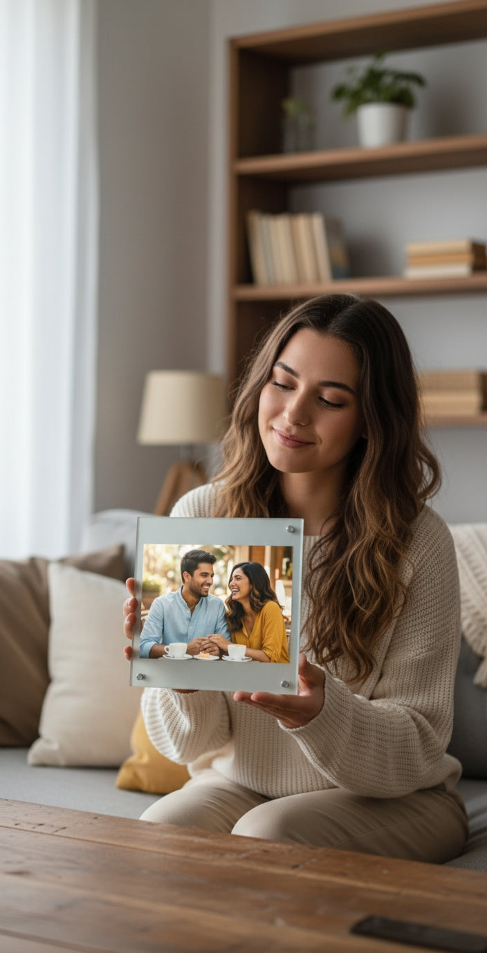 Customized Photo Frame | Personalized Photo Frame with Your Family Picture | Glass Photo Frame for Home Decor & Gifting | Photo Frame for Living Room & Bedroom