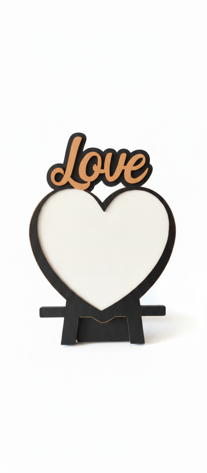 Personalized Wooden "Love" Photo Frame - Perfect Gift for Couples