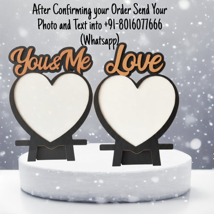 Personalized Wooden "Love" Photo Frame - Perfect Gift for Couples