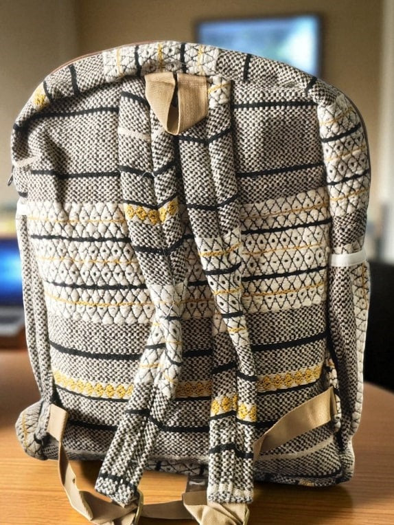 Tribal Print Hemp Backpack for Men & Women | Stylish Eco-Friendly School, Travel Bag & Laptop Bag