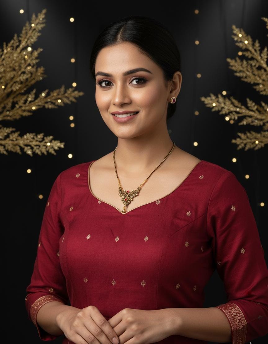 Aurelia Gold-Plated Mangalsutra with Red & White Stone Embellishments | Traditional Indian Jewelry