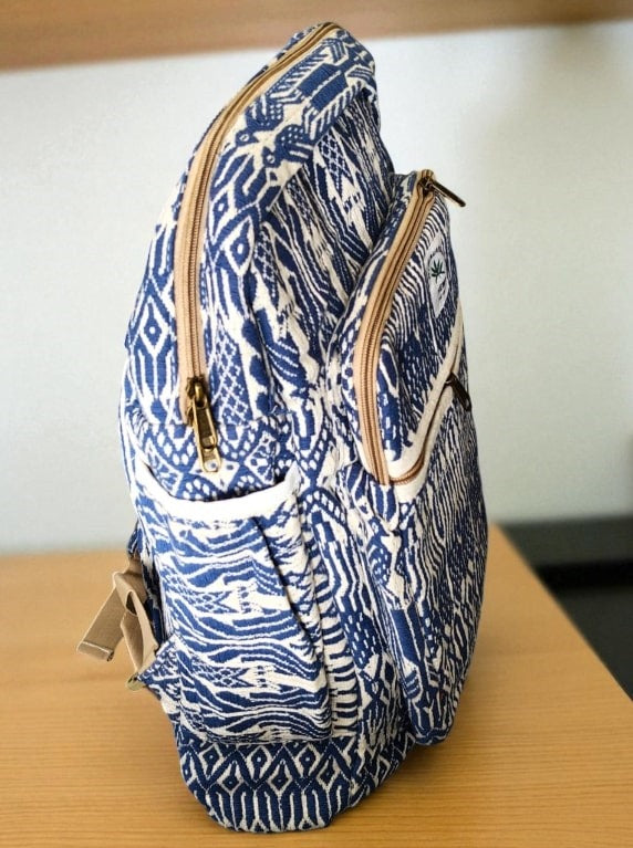 Tribal Print Hemp Backpack for Men & Women | Stylish Eco-Friendly School, Travel Bag & Laptop Bag