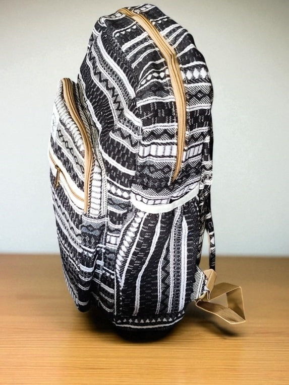 Tribal Print Hemp Backpack for Men & Women | Stylish Eco-Friendly School, Travel & Laptop Bag
