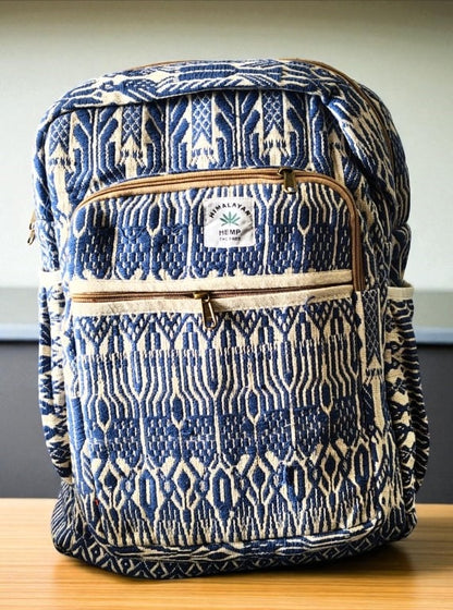 Tribal Print Hemp Backpack for Men & Women | Stylish Eco-Friendly School, Travel Bag & Laptop Bag