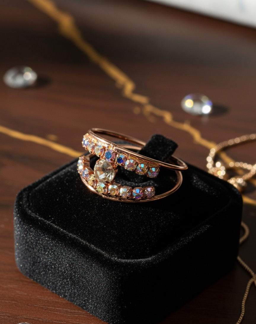 Elegant Women’s Crystal Rings | Adjustable | Trendy & Stylish Jewelry-Jewellery-NONO & LULI-NONO & LULI