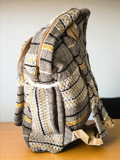 Tribal Print Hemp Backpack for Men & Women | Stylish Eco-Friendly School, Travel Bag & Laptop Bag