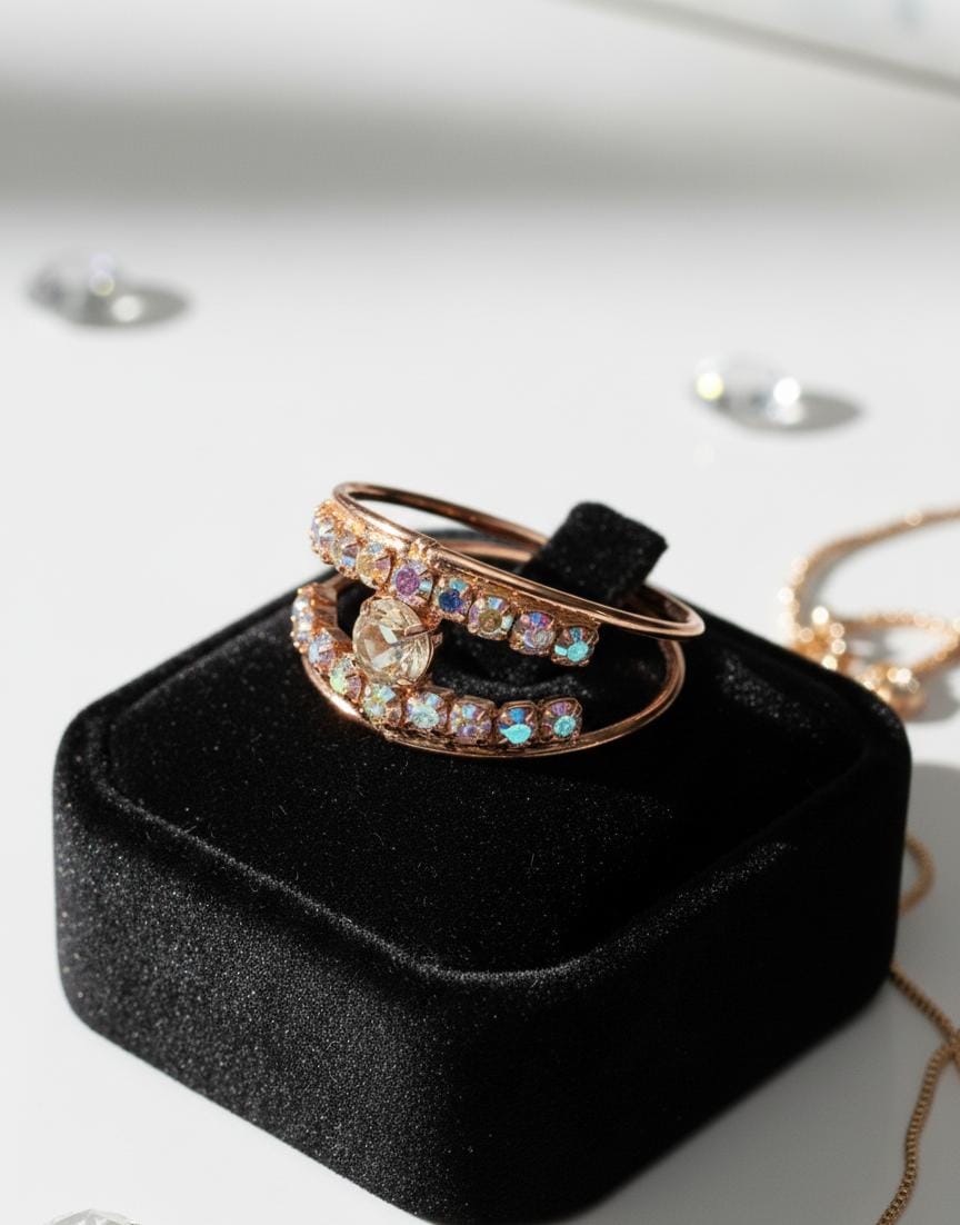 Elegant Women’s Crystal Rings | Adjustable | Trendy & Stylish Jewelry-Jewellery-NONO & LULI-NONO & LULI