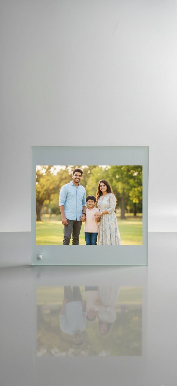 Customized Photo Frame | Personalized Photo Frame with Your Family Picture | Glass Photo Frame for Home Decor & Gifting | Photo Frame for Living Room & Bedroom