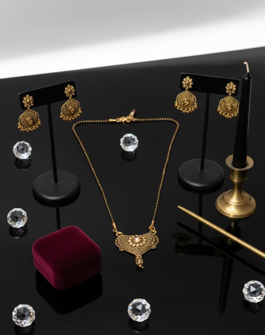 Traditional Gold-Toned Mangalsutra with Intricate Ethnic Pendant