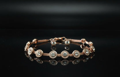 Rose Gold Plated Choker Necklace Set with Stud Earrings